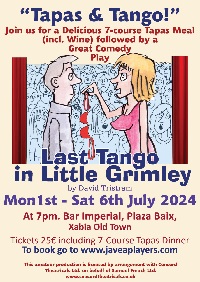 Last Tango in Little Grimley poster. Monday 1st to Saturday 6th July 2024